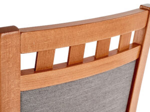 Miniatura 5 - Dřevěné židle jídelnyane z šedým čalouněným opěradlem a ažurovými szczeblinami