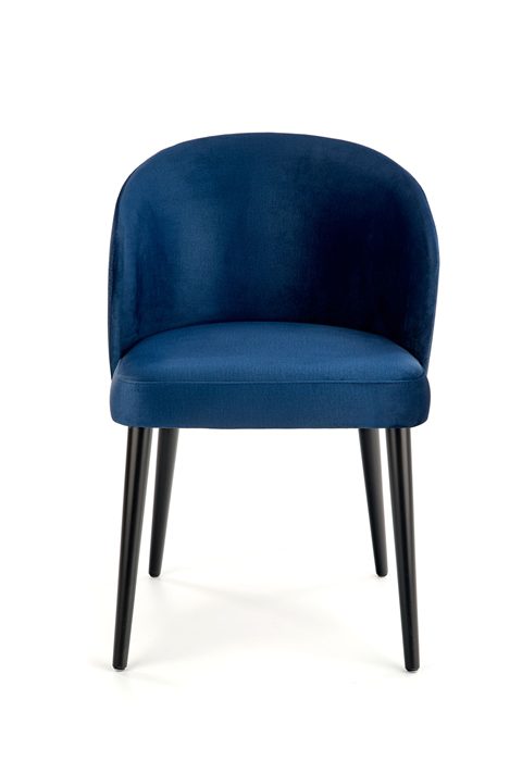 Wyprofilowane tapicerowane krzesło niebieskie front MONACO 5