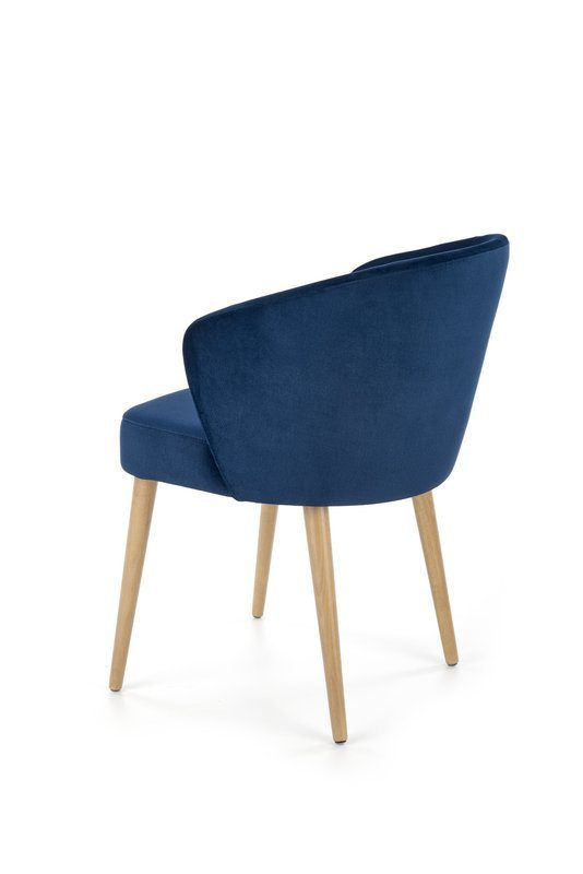 Krzesło tapicerowane welurowe niebieskie profil tył MONACO 5