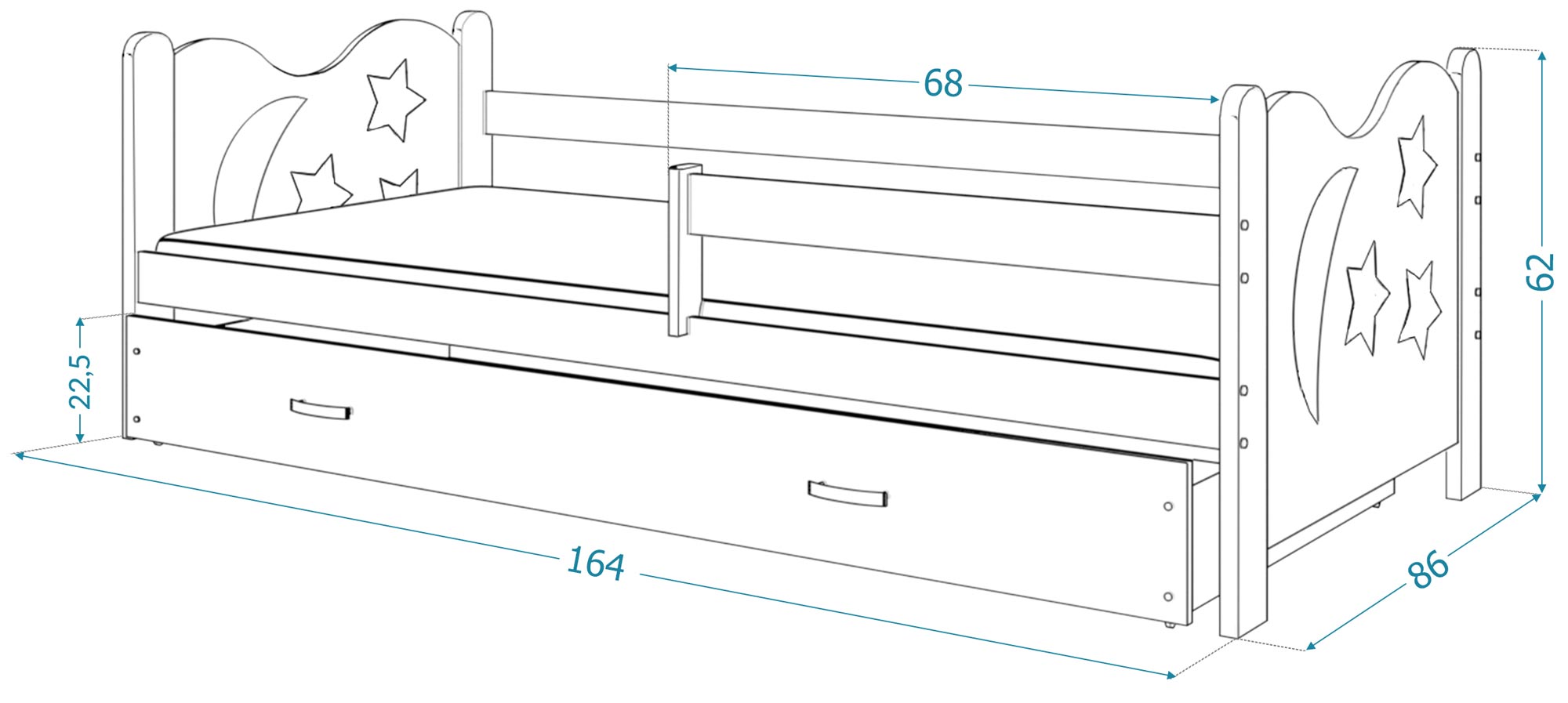 Łóżko dla dziecka 160x80 BRICK Łóżko dla dziecka 160x80 BRICK