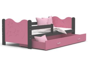 Miniaturka 11 - Łóżko dla dziecka ze wzorem różowo szare BRICK
