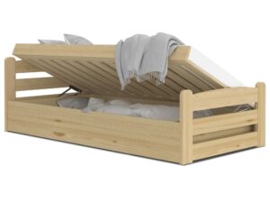 Miniaturka 7 - Sosnowe łóżko 90x200 podnoszony stelaż z materacem ikonka CORTEZ