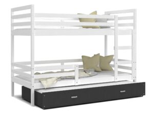 Miniaturka 7 - Łóżko dla dzieci piętrowe biało szare DAVIS 3