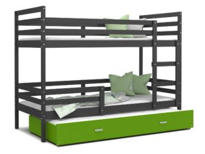 Miniaturka 6 - Łóżko dla dzieci piętrowe szare zielone DAVIS 3