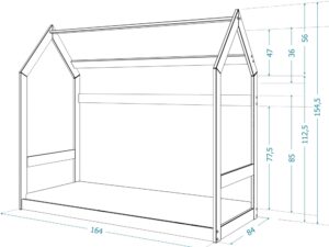 Miniaturka 7 - Drewniane łóżko domek 160x80 RICOS