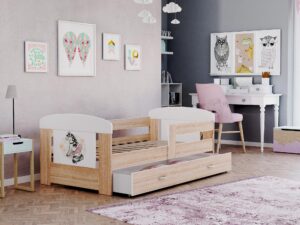 Miniatura 15 - Postel pro dítěte konik bílé dub s úložnýmm prostorem na lůžkoviny FELICITY