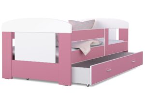 Miniatura 5 - Postel pro dítěte bílé růžová s úložnýmm prostorem na lůžkoviny bílé pozadí FELICITY