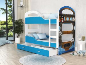 Miniaturka 8 - Piętrowe łóżko z nadrukiem niebieskie piraci FIROME
