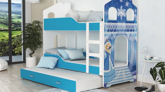 Miniaturka 7 - Piętrowe łóżko domek nadruk kraina lodu FIROME