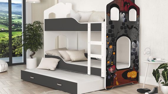 Miniaturka 10 - Piętrowe łóżko domek nadruk halloween aranż FIROME