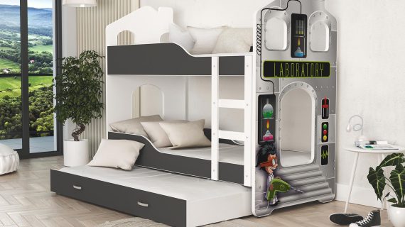 Miniaturka 11 - Piętrowe łóżko domek nadruk laboratorium aranż FIROME