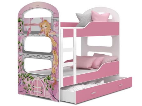Piętrowe łóżko z nadrukiem księżniczki FIROME