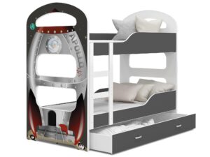 Miniaturka 2 - Piętrowe łóżko z nadrukiem rakieta FIROME