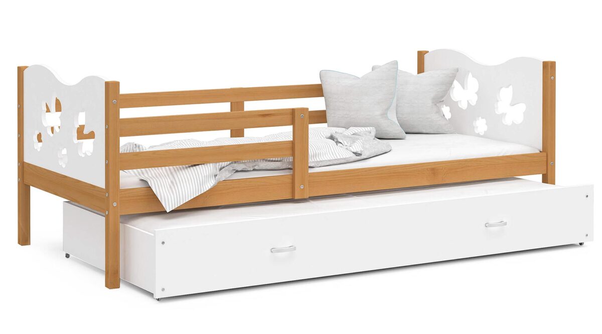 Kinderbett mit Matratze und Schublade 80×190 cm 90×200 cm CUBI P2