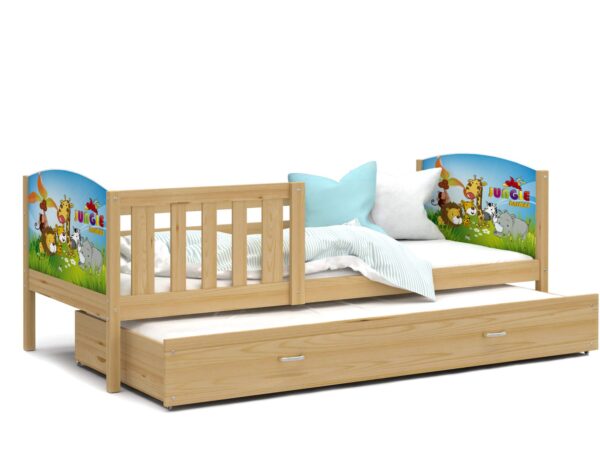 Dětská postel z motivem bajkowym a zásuvkou do pokoje dětského