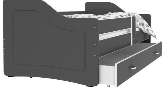 Miniaturka 6 - Łóżko parterowe z szufladą na pościel szare SWING