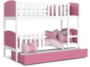 Miniatura 5 - Dětská postel se zásuvkou biel-růžová bílé pozadí SONIO 3