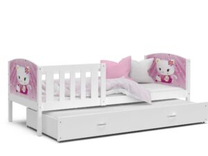 Miniatura 7 - Klasická dětská postel s bílou bočnicí a zásuvkou