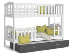 Miniaturka 7 - Piętrowe łóżko dla dzieci biało szare VISPO 3