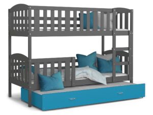 Miniaturka 2 - Piętrowe łóżko dla dzieci szaro niebieskie VISPO 3