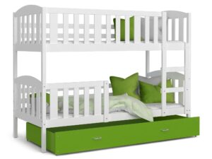 Miniatúra 11 - Drevená poschodová posteľ so zásuvkou bielo-zelená VISPO