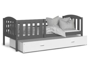 Miniaturka 5 - Szaro białe łóżko dla dziecka z wysuwaną szufladą VISPO 2
