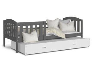 Miniaturka 5 - Łóżko dla dziecka z barierką szaro białe VISPO 2
