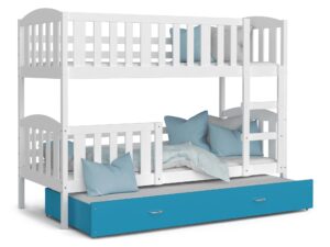 Miniaturka 10 - Piętrowe łóżko dla dzieci biało niebieskie VISPO 3
