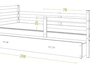 Miniaturka 13 - Drewniane łóżko dziecięce wymiary 200x90 DAVIS P2