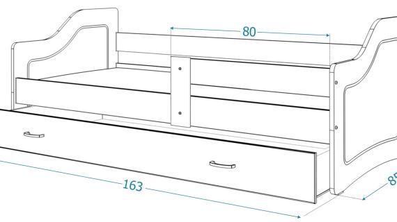 Miniaturka 14 - Łóżko 80x160 parterowe z szufladą na pościel SWING
