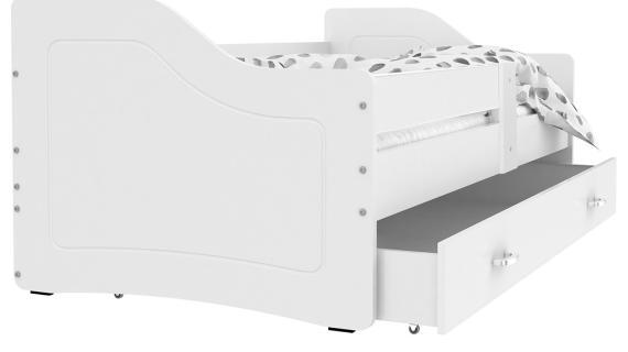 Miniaturka 4 - Łóżko parterowe z szufladą na pościel białe sonoma SWING