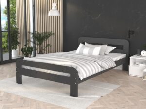 Miniaturka 1 - Drewniane łóżko w stylu minimalistycznym do nowoczesnej sypialni