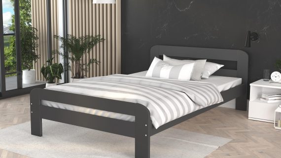 Miniaturka 1 - Drewniane łóżko w stylu minimalistycznym do nowoczesnej sypialni