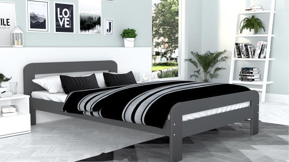 Miniaturka 2 - Drewniane łóżko w stylu skandynawskim do jasnej sypialni