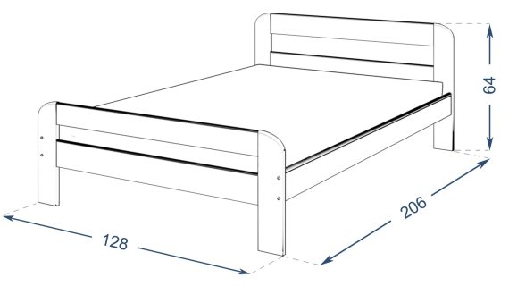 Miniaturka 6 - Wymiary łóżka z drewnianym stelażem