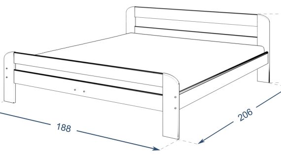 Miniaturka 3 - Wymiary łóżka z drewnianym stelażem