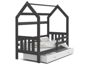 Miniaturka 9 - Łóżko domek z szufladą szaro białe ikonka RICOS 2
