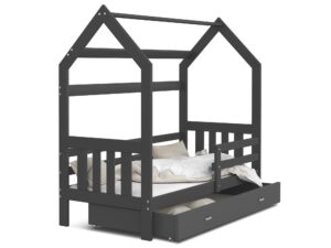 Miniaturka 1 - Łóżko domek z szufladą szare ikonka RICOS 2