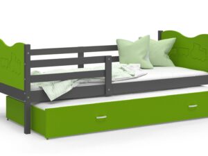 Miniaturka 5 - Łóżko dziecięce z materacem szary-zieleń aranżacja CUPI P2