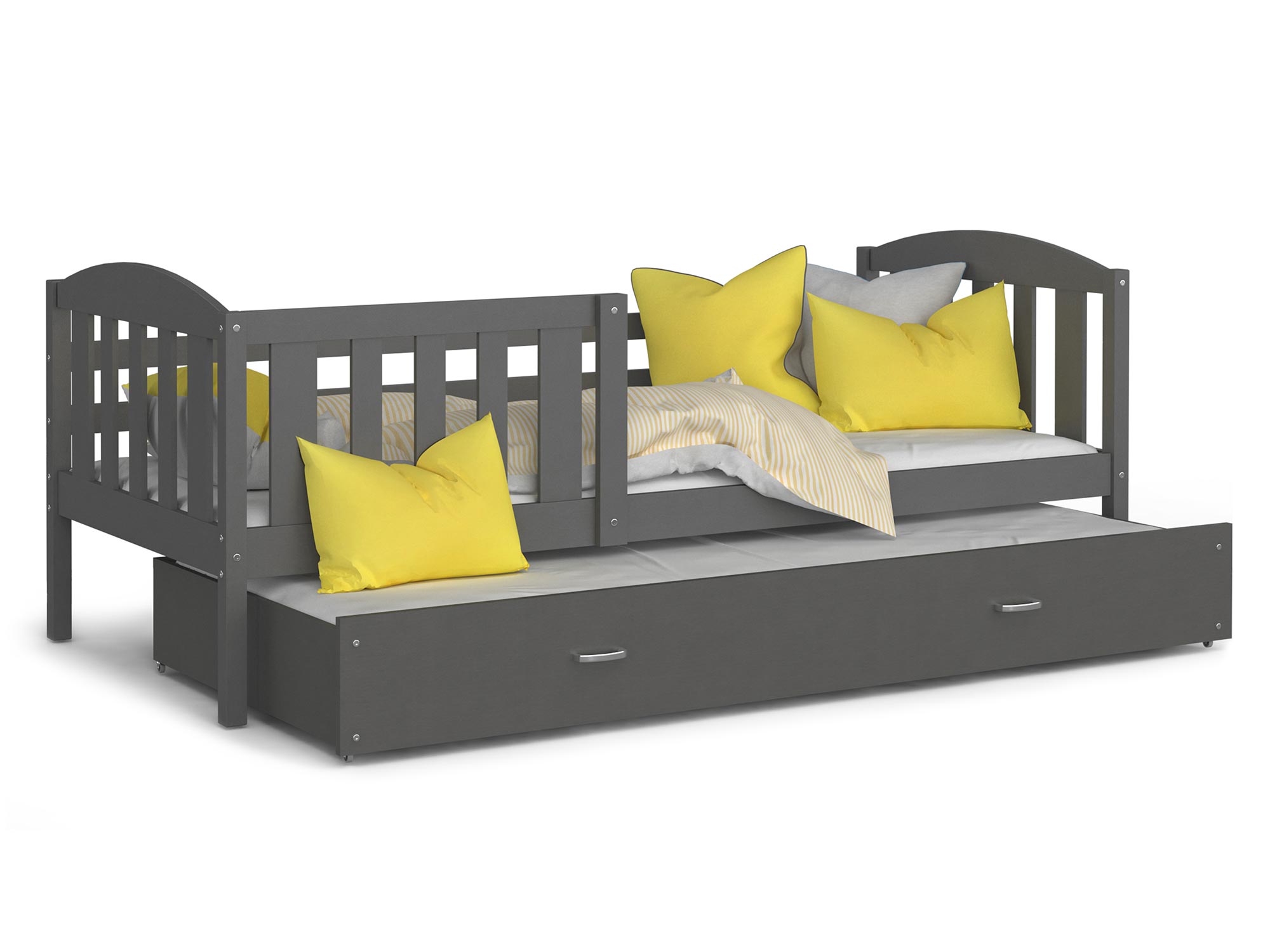 Kinderbett mit Rausfallschutz grau VISPO 2 Kinderbett mit Rausfallschutz grau VISPO 2