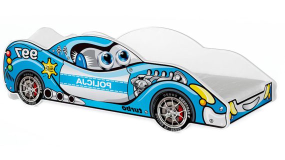 Miniaturka 8 - Łóżko auto do pokoju dziecięcego błękit SPEED 180x90