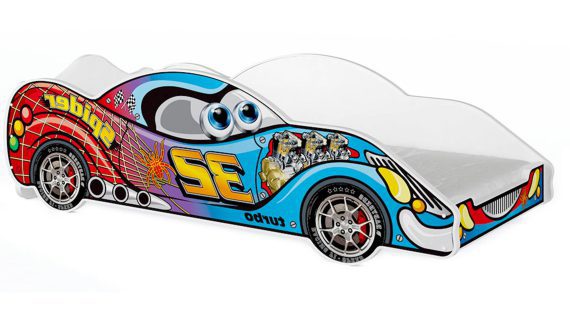 Miniaturka 7 - Łóżko auto do pokoju dziecięcego zygzak kolor SPEED 180x90