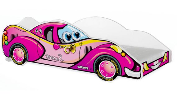 Miniaturka 16 - Łóżko auto do pokoju dziecięcego zygzak róż SPEED 180x90