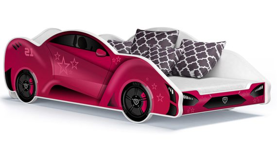 Miniaturka 15 - Łóżko auto do pokoju dziecięcego różowe SPEED 180x90