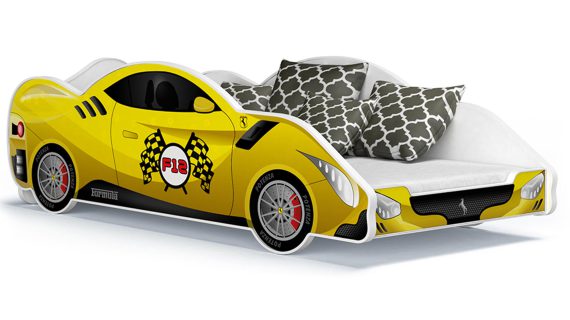 Miniaturka 11 - Łóżko auto do pokoju dziecięcego żółty SPEED 180x90