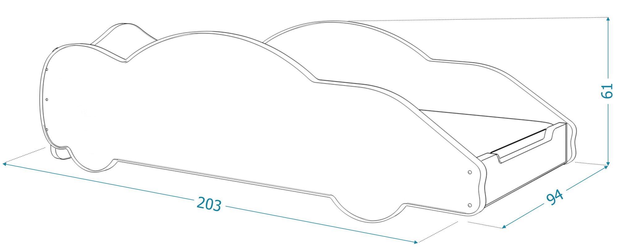 Łóżko dziecięce Auto SPEED wymiary 180x90