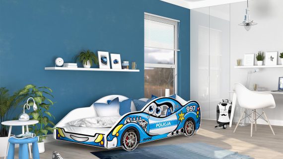 Miniaturka 27 - Łóżko auto do pokoju dziecięcego niebieskie SPEED 180x90