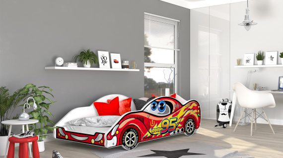 Miniaturka 28 - Łóżko auto do pokoju dziecięcego zygzak mcqueen SPEED 180x90