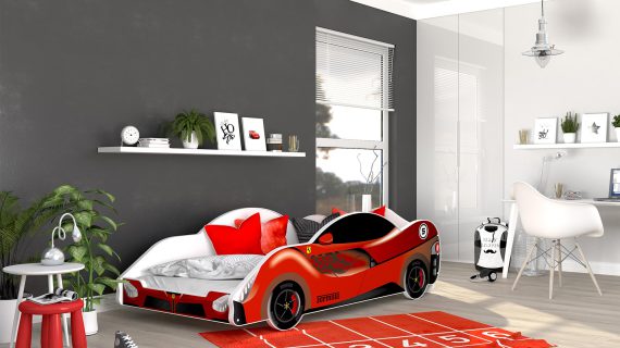 Miniaturka 30 - Łóżko auto do pokoju dziecięcego czerwone SPEED 180x90