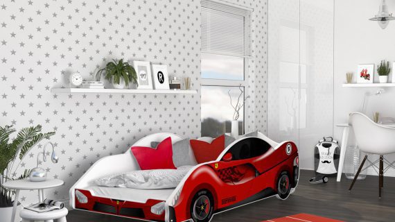 Miniaturka 35 - Łóżko auto do pokoju dziecięcego czerwień SPEED 180x90